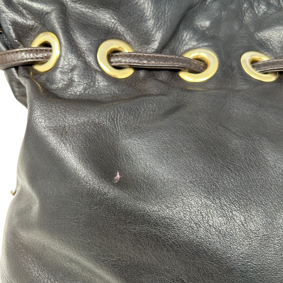 Bulga Brown Leather Studded Bucket Hobo Shoulder Bag Tassel Fringe Boho Hippie - Picture 4 of 16